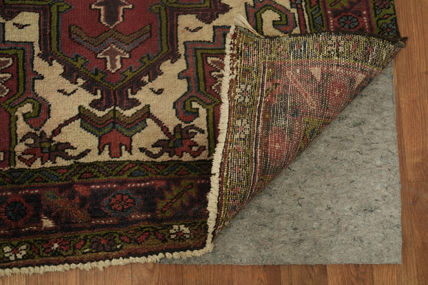 Geometric Heriz Persian Area Rug 4x7