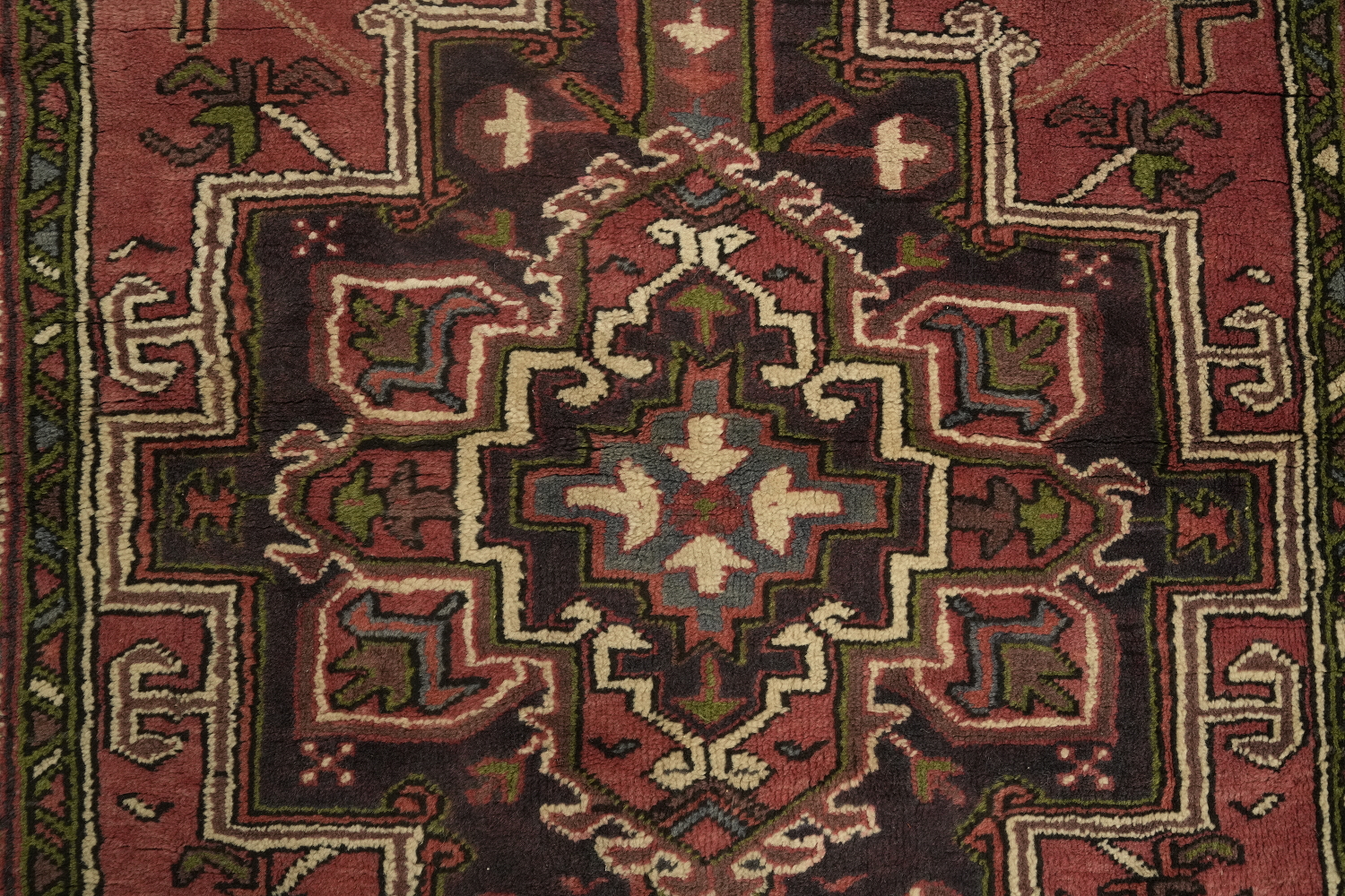 Geometric Heriz Persian Area Rug 4x7