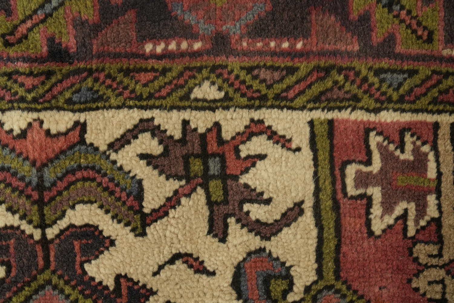 Geometric Heriz Persian Area Rug 4x7