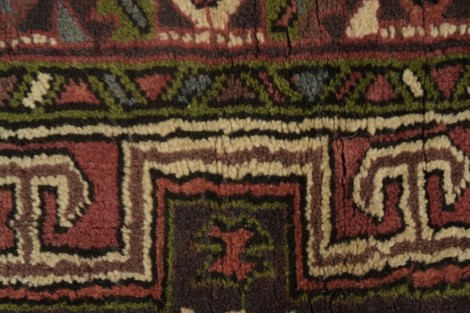 Geometric Heriz Persian Area Rug 4x7