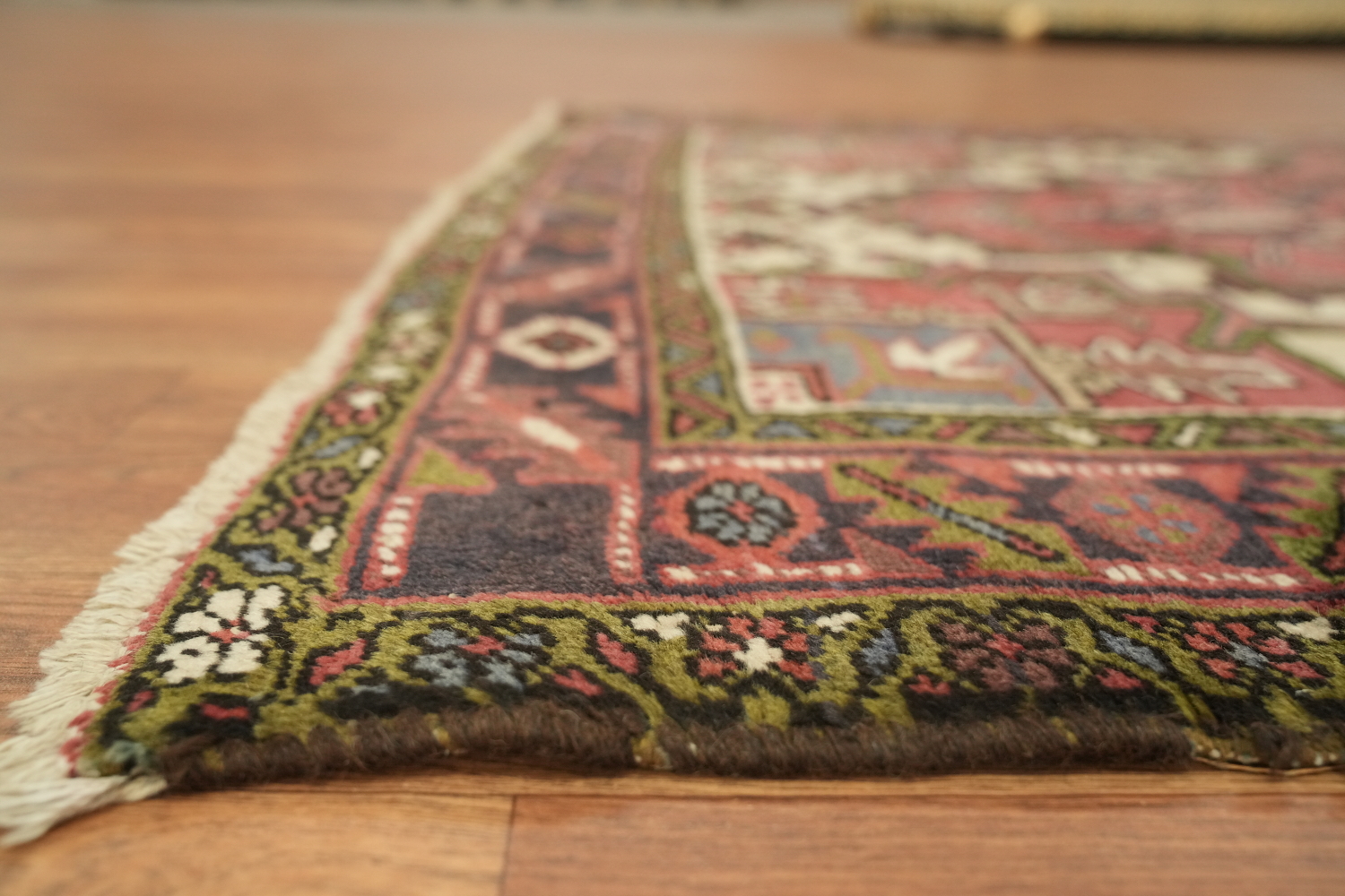 Geometric Heriz Persian Area Rug 4x7