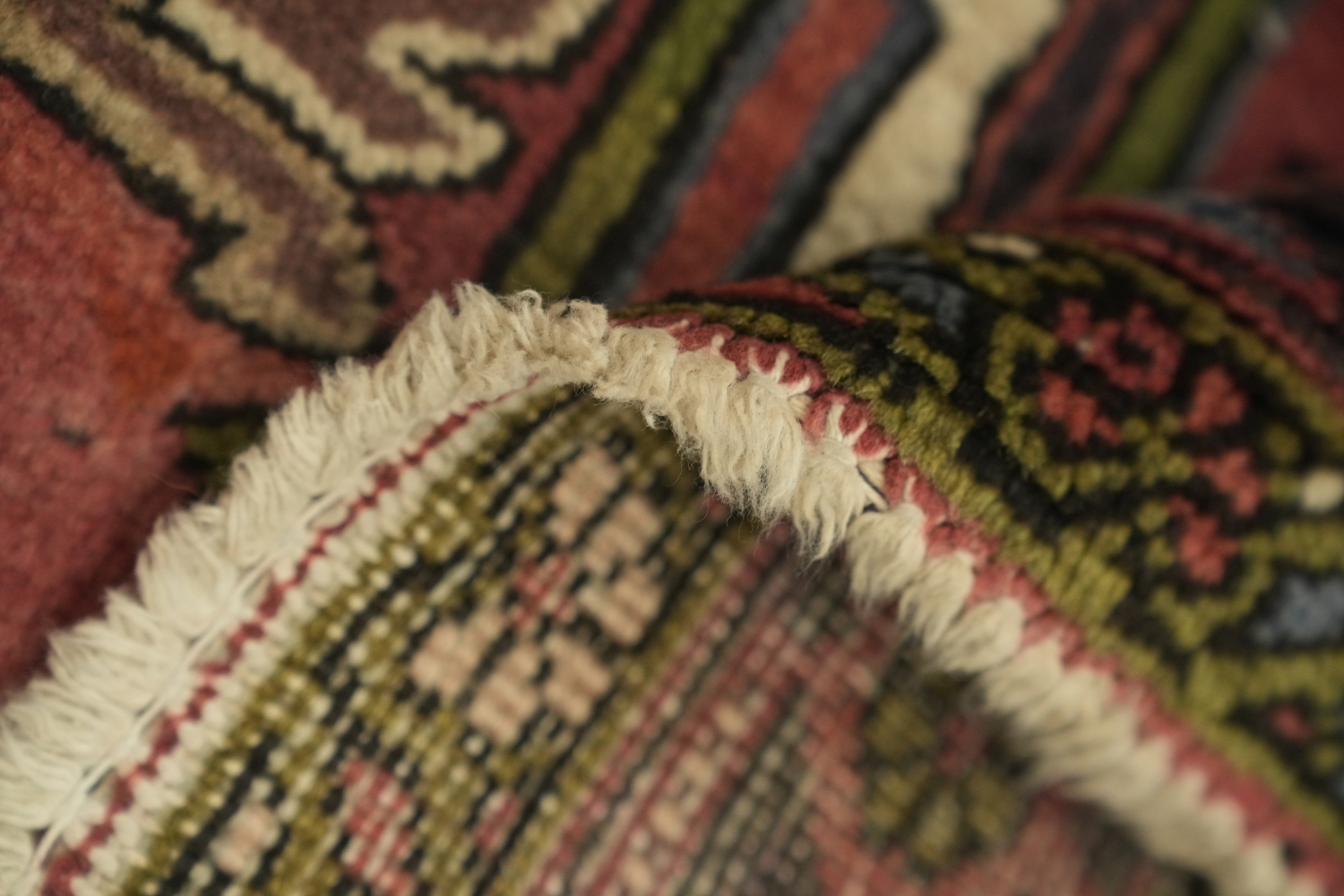 Geometric Heriz Persian Area Rug 4x7