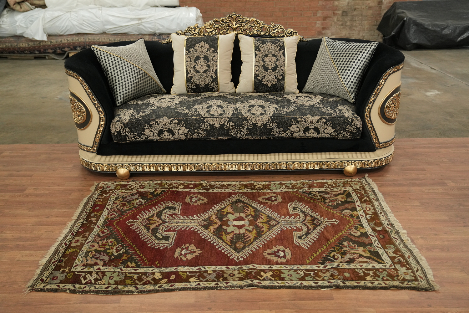 Vegetable Dye Geometric Anatolian Oriental Area Rug 4x7