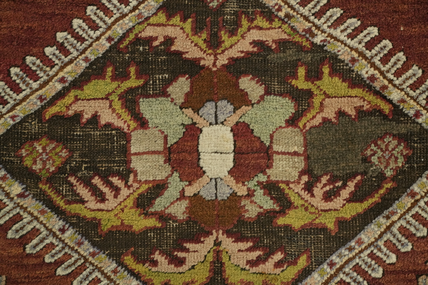 Vegetable Dye Geometric Anatolian Oriental Area Rug 4x7