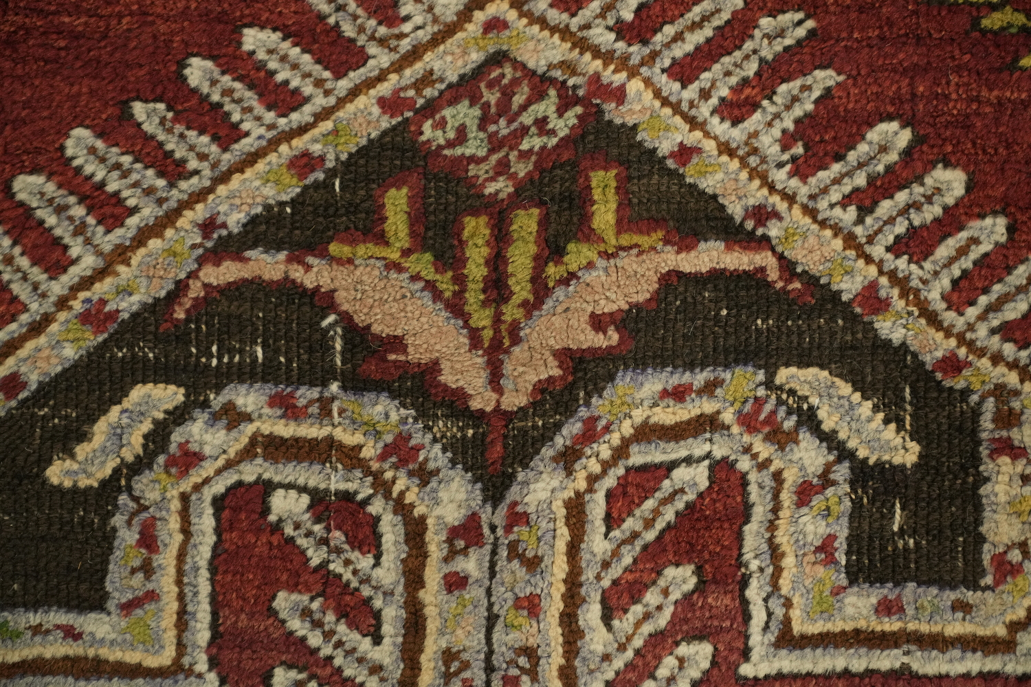 Vegetable Dye Geometric Anatolian Oriental Area Rug 4x7
