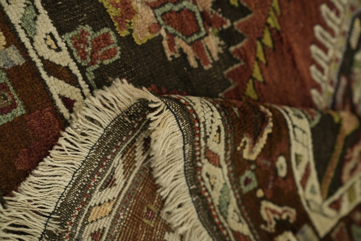Vegetable Dye Geometric Anatolian Oriental Area Rug 4x7