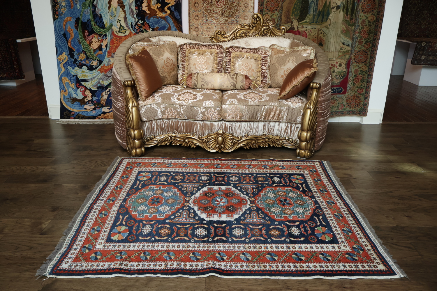 Vegetable Dye Geometric Kazak Oriental Area Rug 5x6