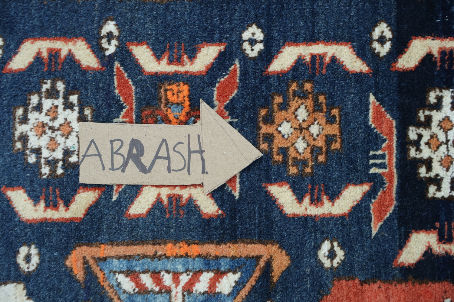 Vegetable Dye Geometric Kazak Oriental Area Rug 5x6