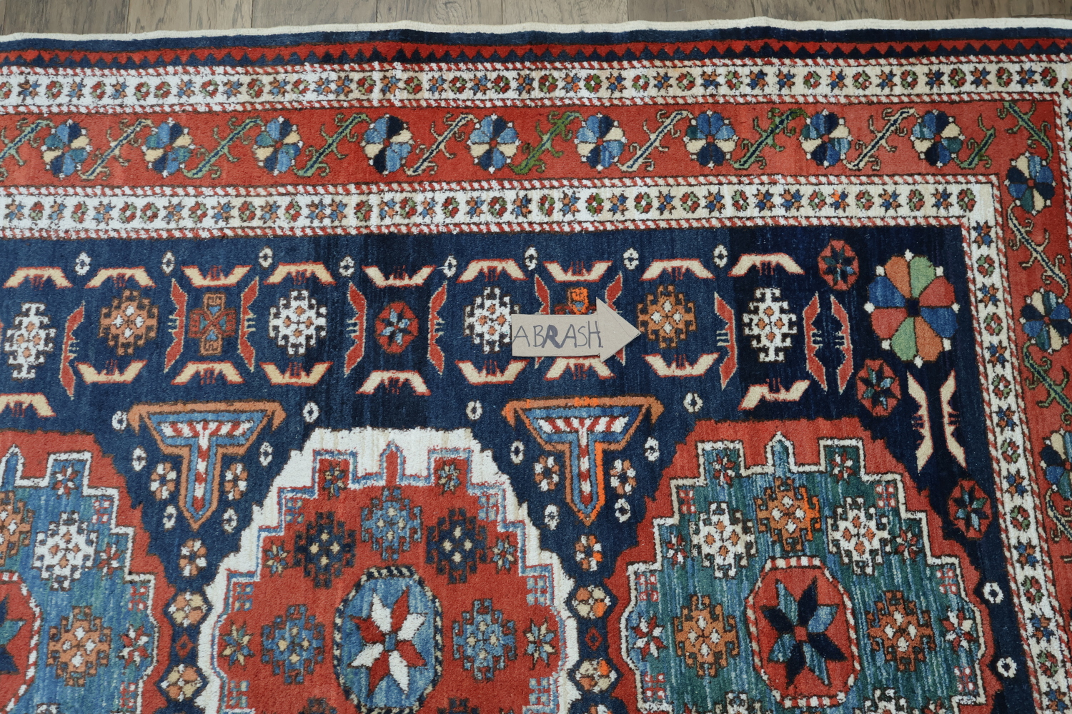 Vegetable Dye Geometric Kazak Oriental Area Rug 5x6