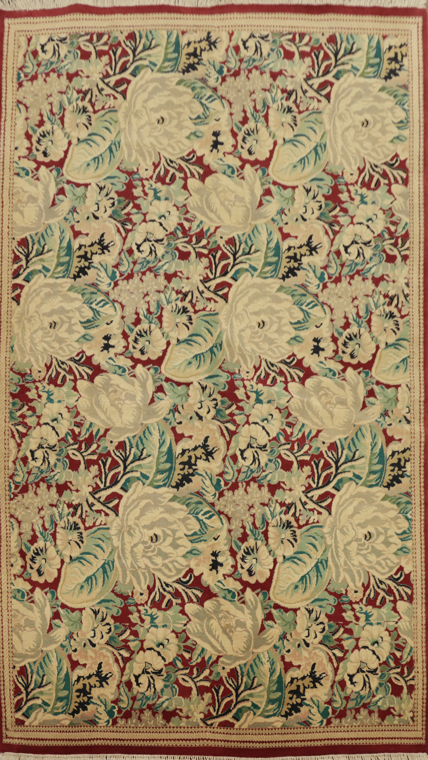 Vegetable Dye All-Over Floral Art Deco Oriental Area Rug 5x8