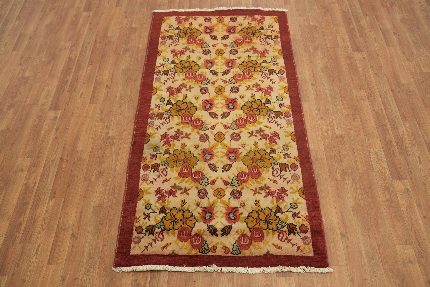Antique Floral Kerman Persian Area Rug 3x6
