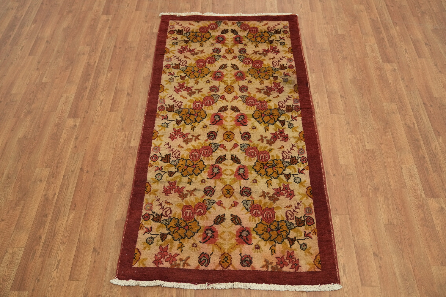 Antique Floral Kerman Persian Area Rug 3x6