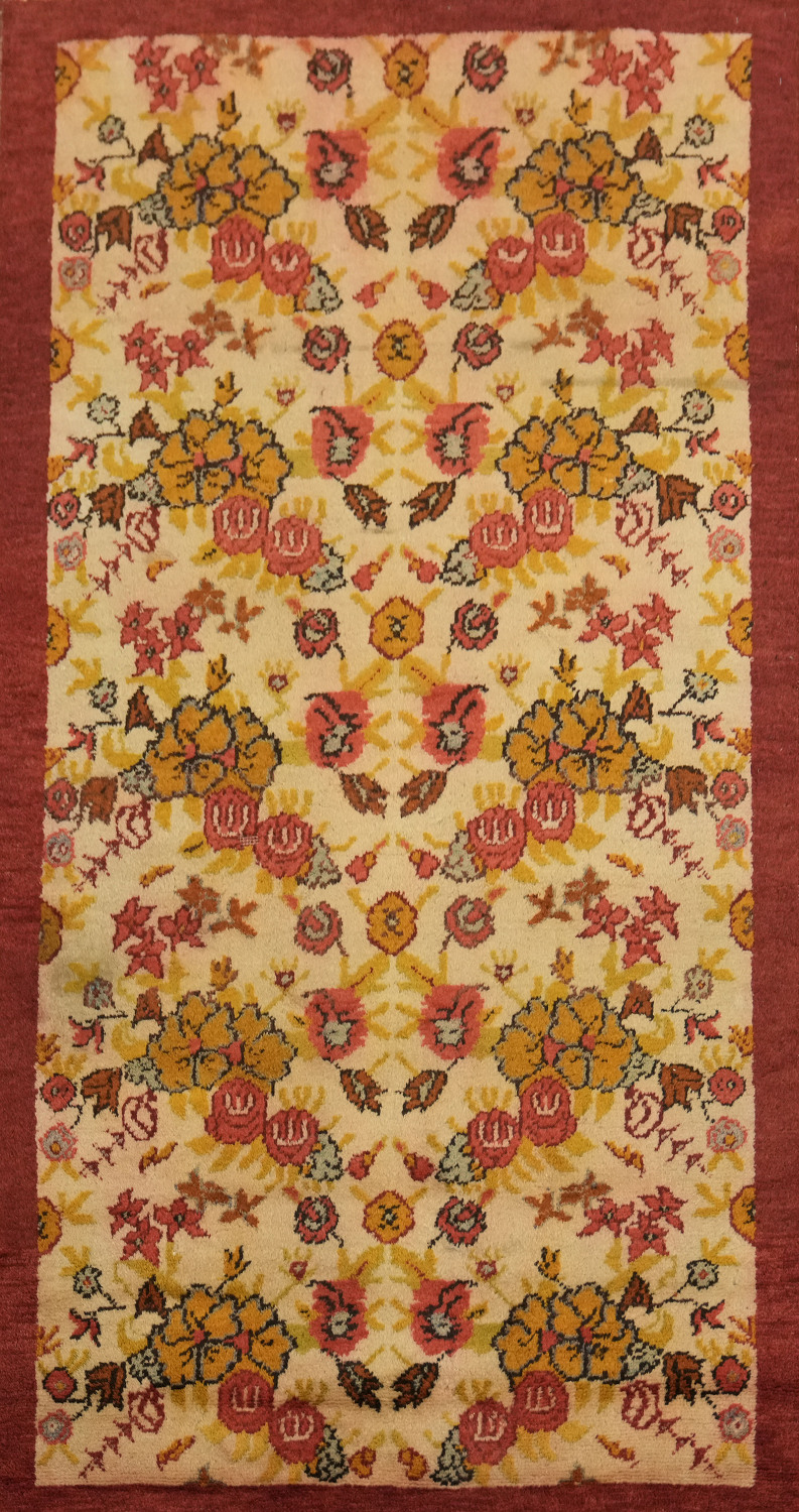 Antique Floral Kerman Persian Area Rug 3x6