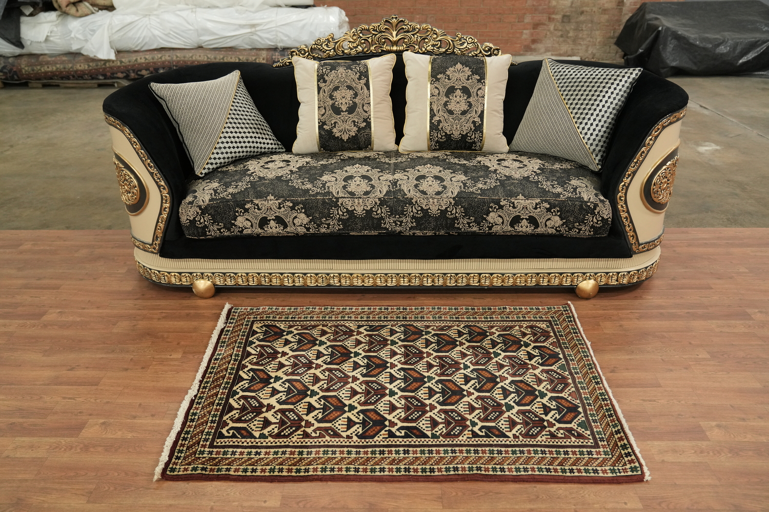 100% Vegetable Dye Geometric Sirjan Persian Area Rug 3x5