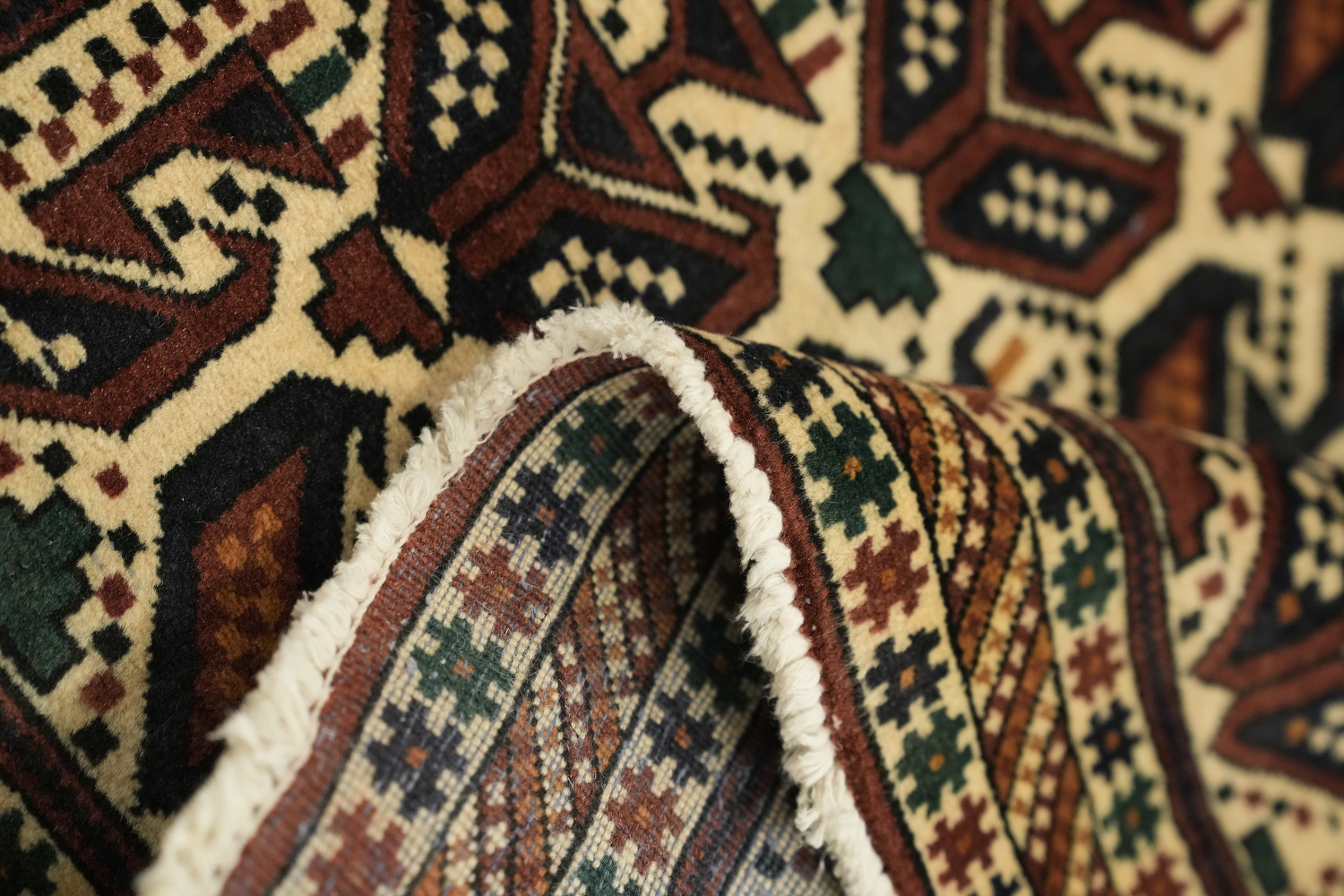 100% Vegetable Dye Geometric Sirjan Persian Area Rug 3x5