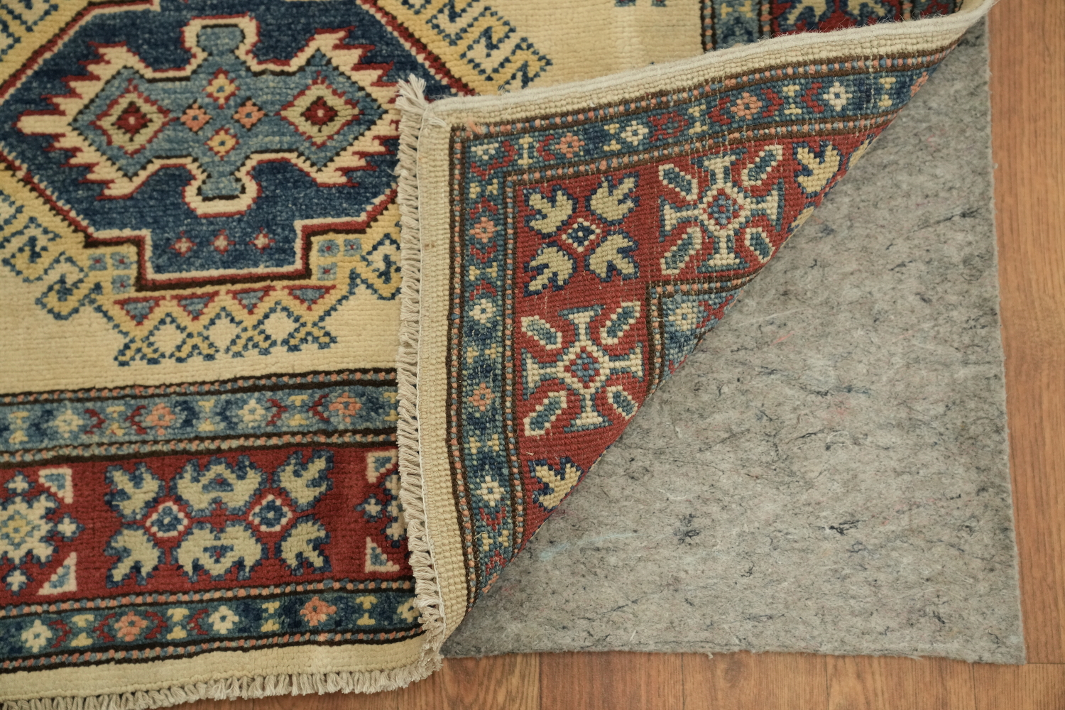 Geometric Kazak Oriental Runner Rug 3x17