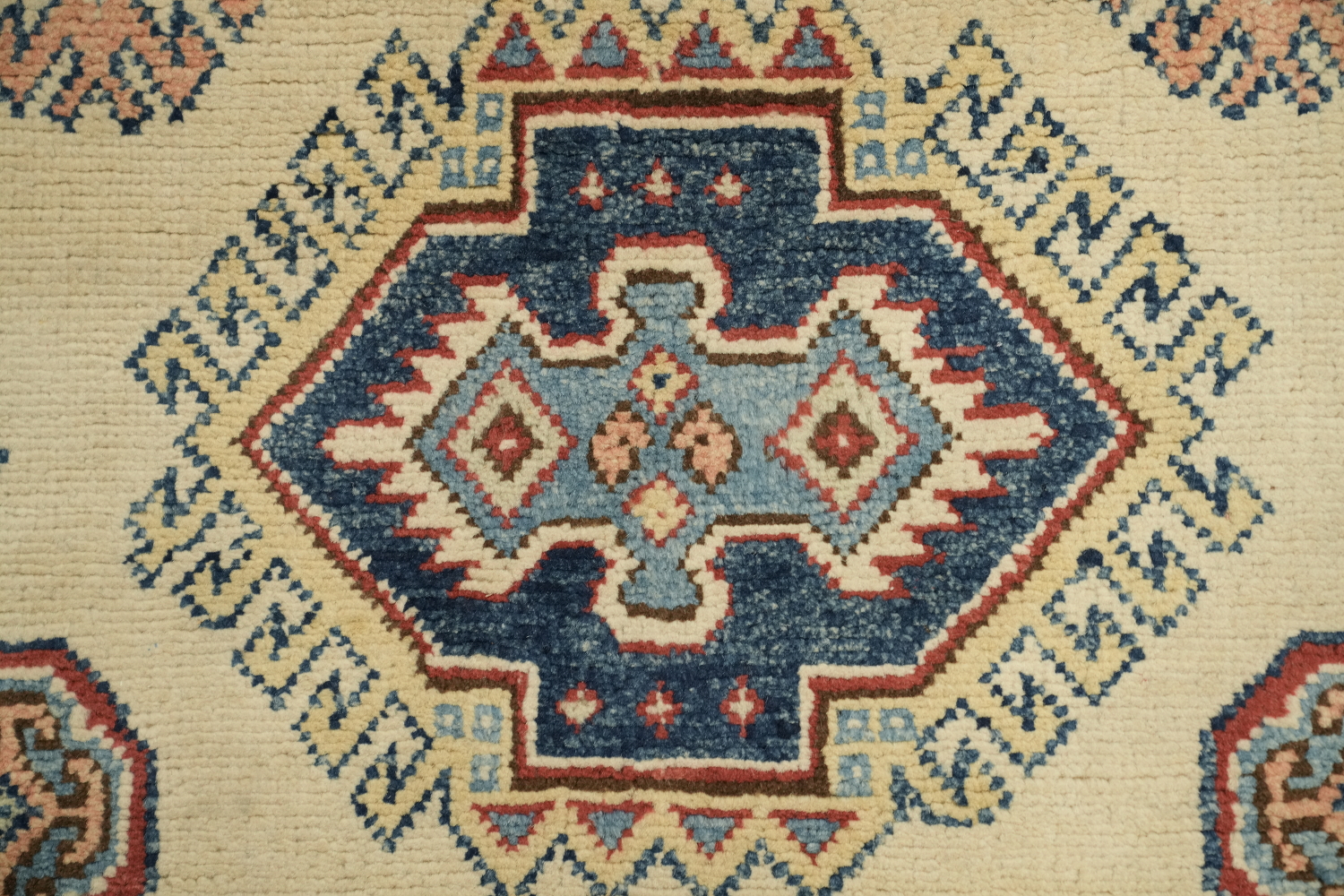 Geometric Kazak Oriental Runner Rug 3x17