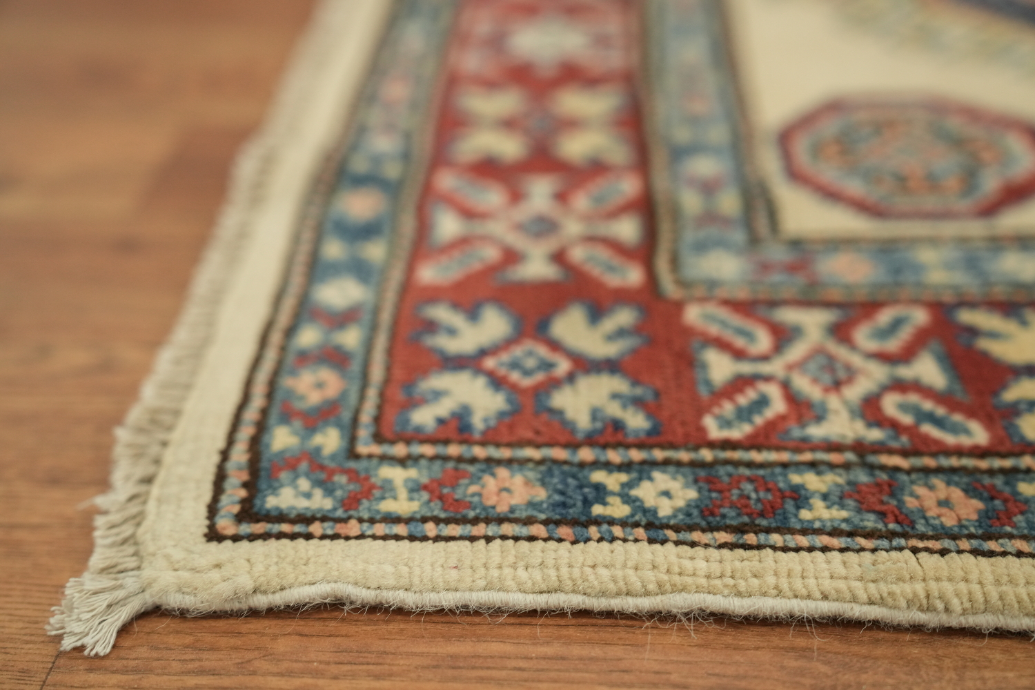Geometric Kazak Oriental Runner Rug 3x17