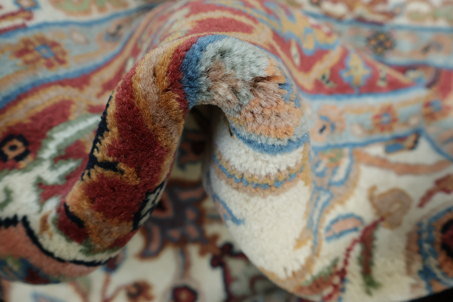 Vegetable Dye All-Over Floral Kashan Oriental Area Rug 4x6