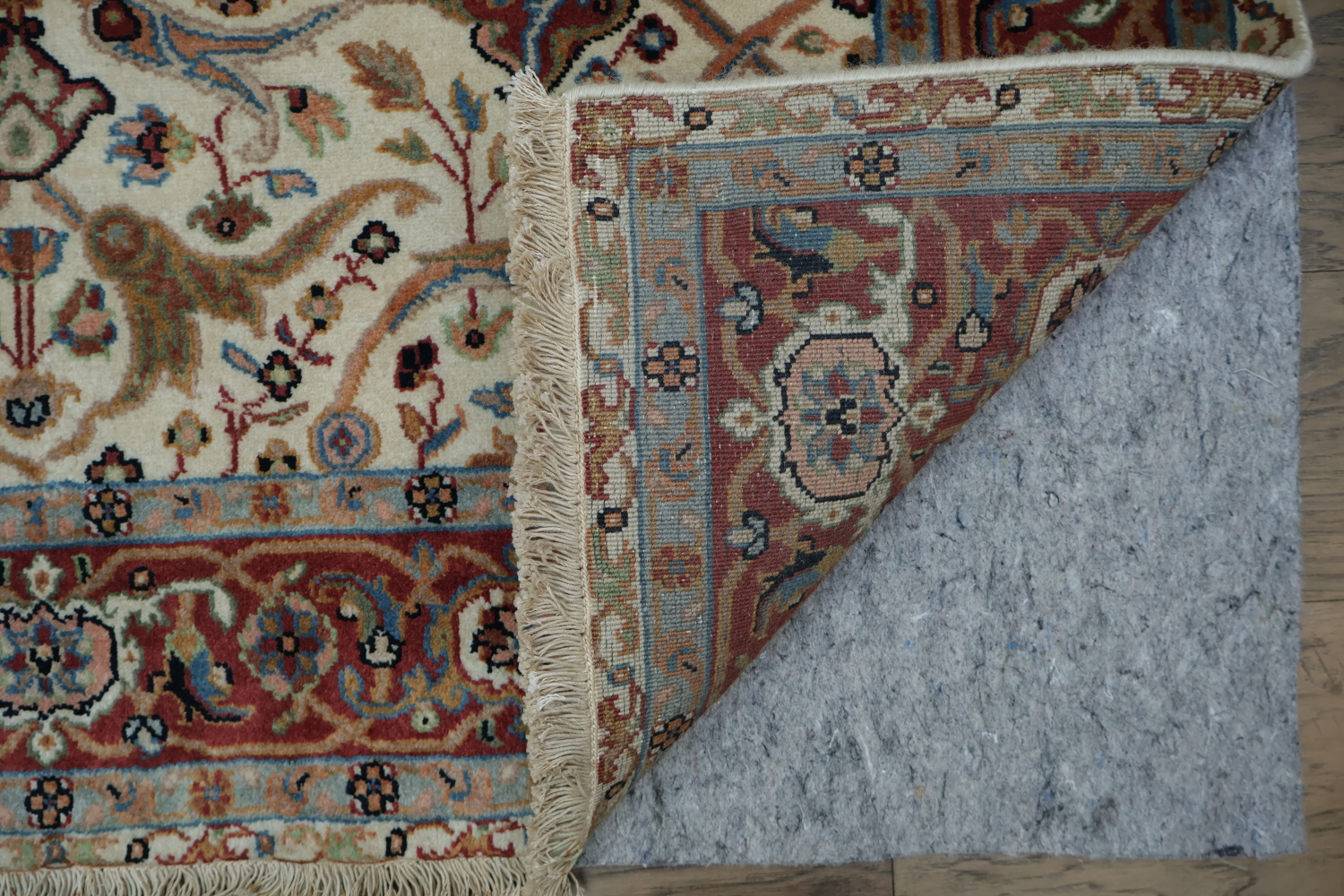 Vegetable Dye All-Over Floral Kashan Oriental Area Rug 4x6
