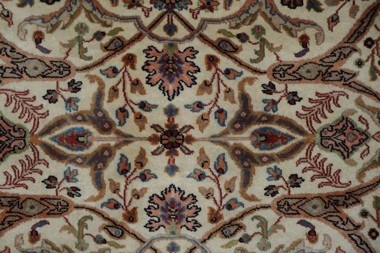 Vegetable Dye All-Over Floral Kashan Oriental Area Rug 4x6