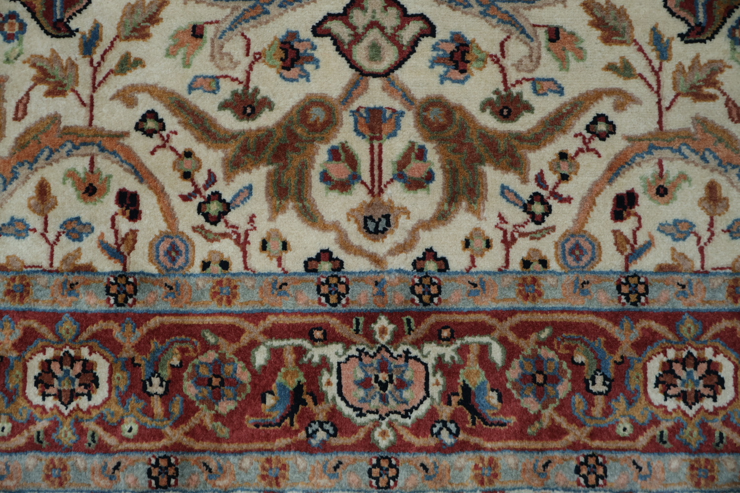 Vegetable Dye All-Over Floral Kashan Oriental Area Rug 4x6