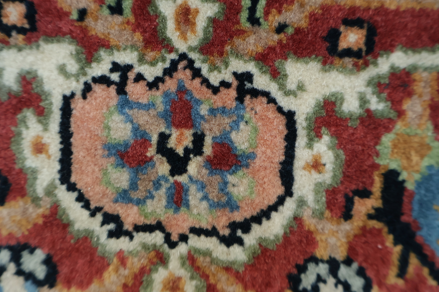 Vegetable Dye All-Over Floral Kashan Oriental Area Rug 4x6