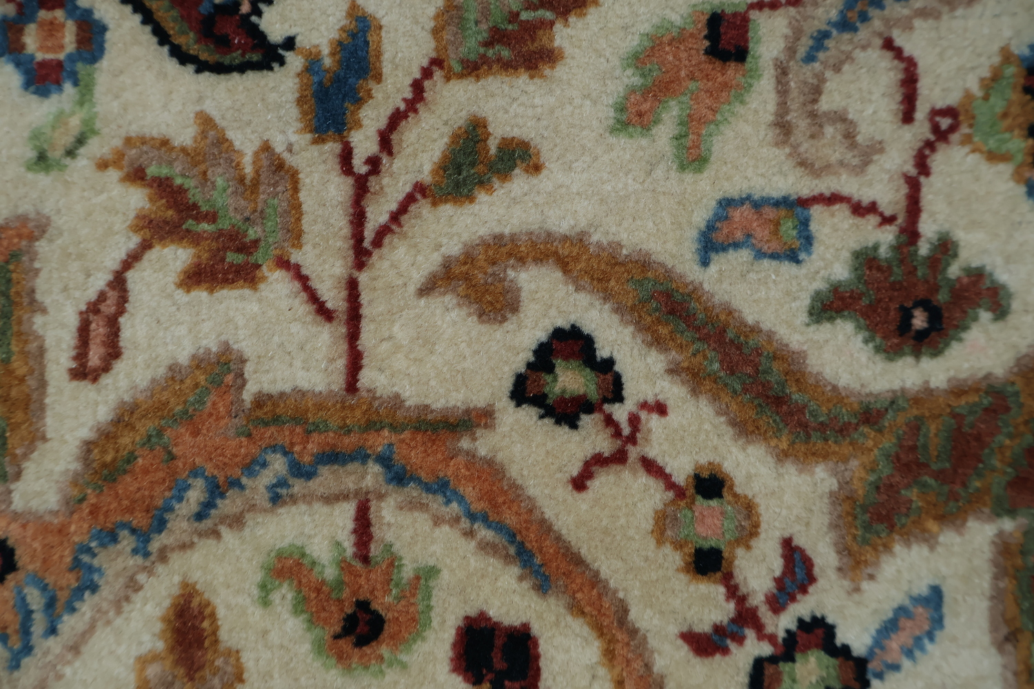 Vegetable Dye All-Over Floral Kashan Oriental Area Rug 4x6