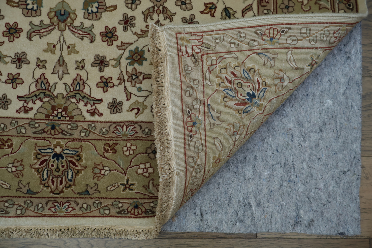 100% Vegetable Dye Floral Kashan Oriental Area Rug 4x6