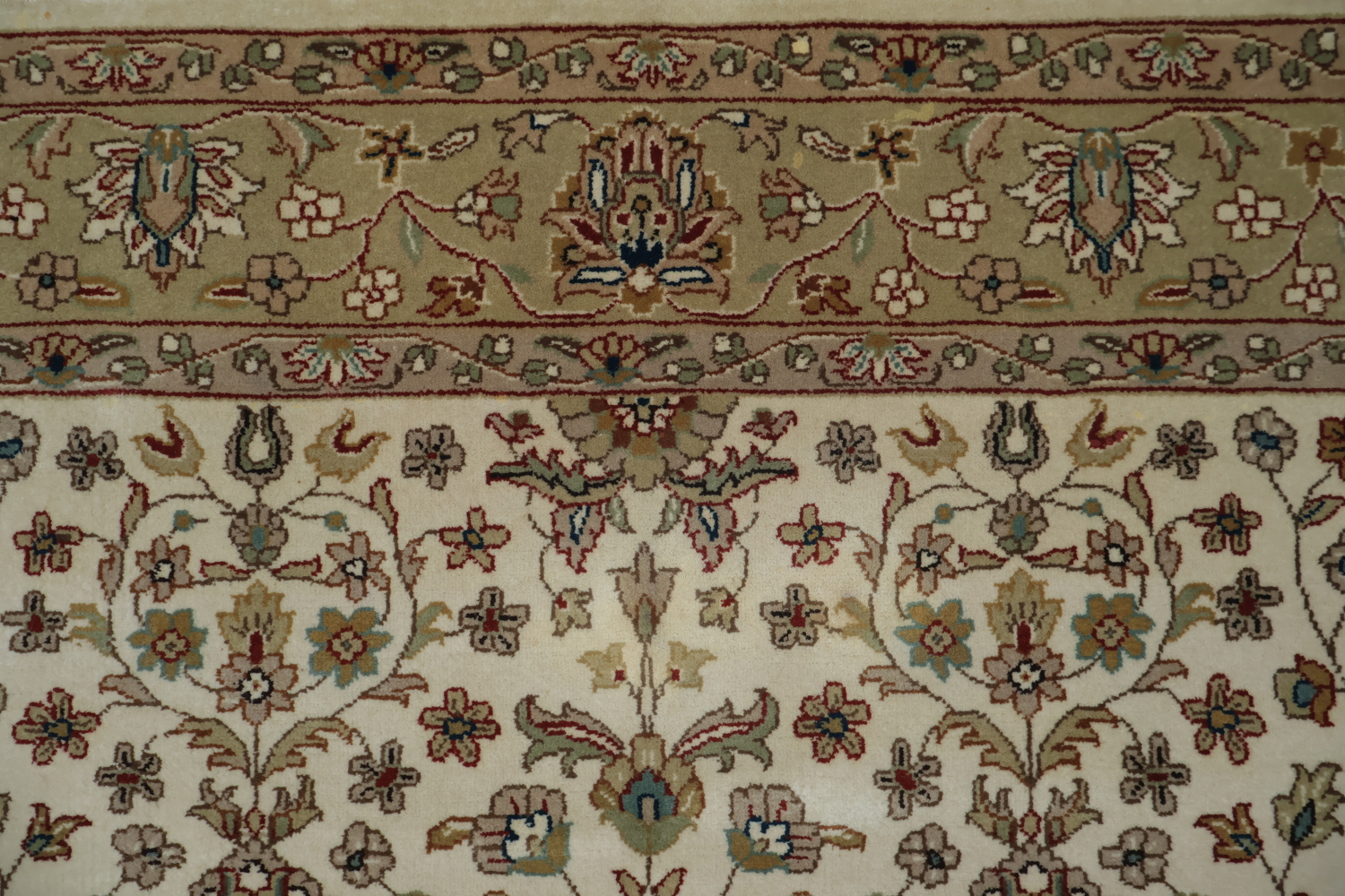 100% Vegetable Dye Floral Kashan Oriental Area Rug 4x6