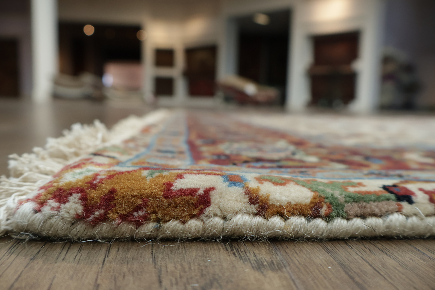 100% Vegetable Dye Floral Kashan Oriental Area Rug 4x6
