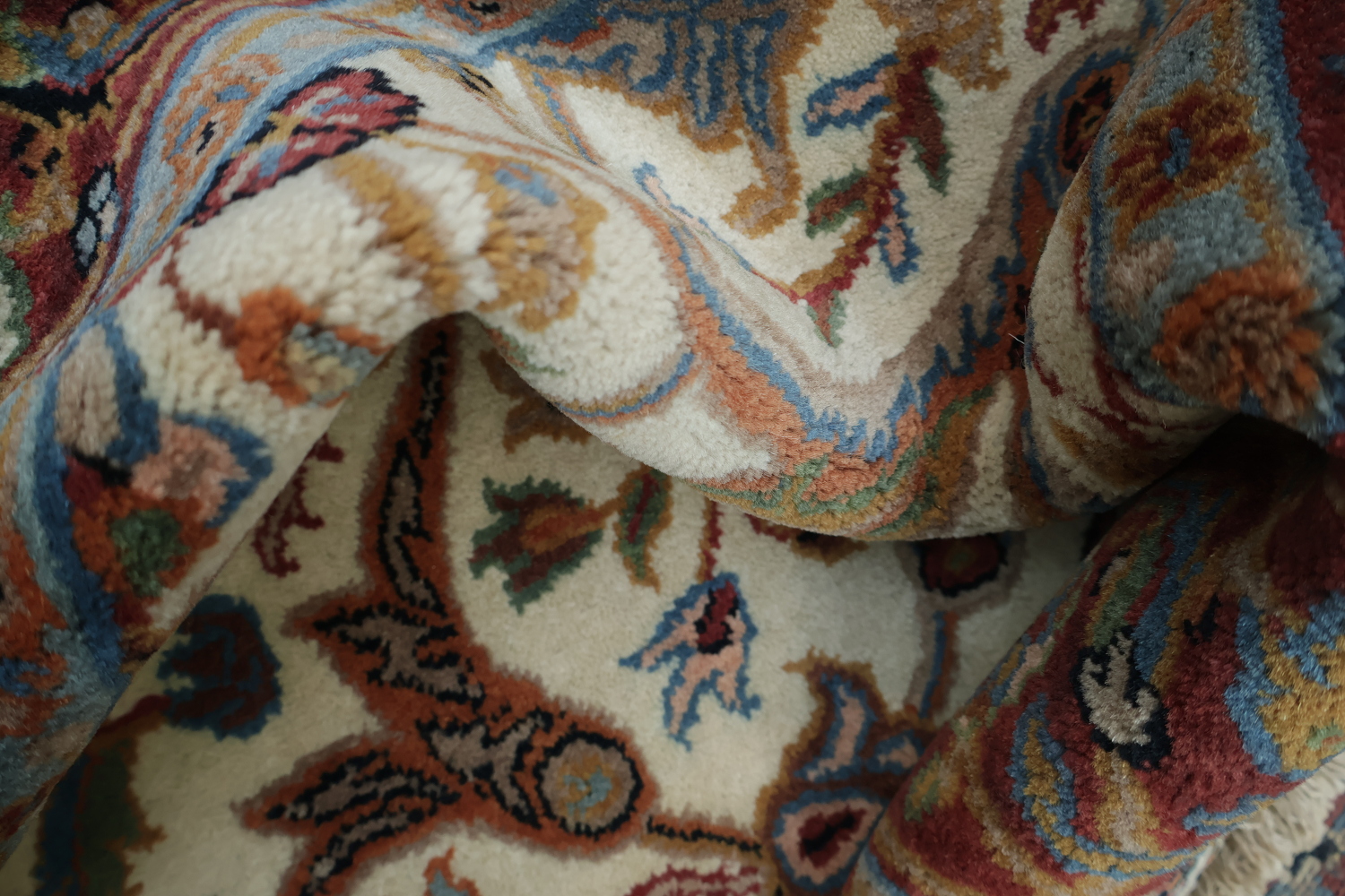 100% Vegetable Dye Floral Kashan Oriental Area Rug 4x6