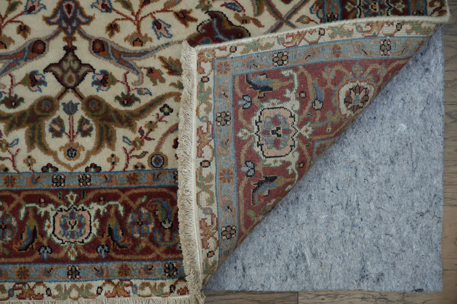 100% Vegetable Dye Floral Kashan Oriental Area Rug 4x6
