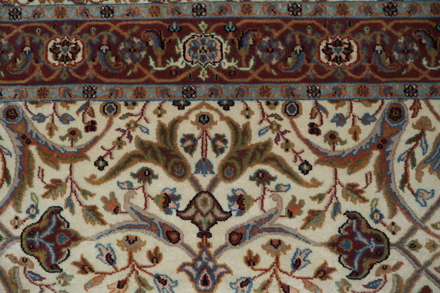 100% Vegetable Dye Floral Kashan Oriental Area Rug 4x6