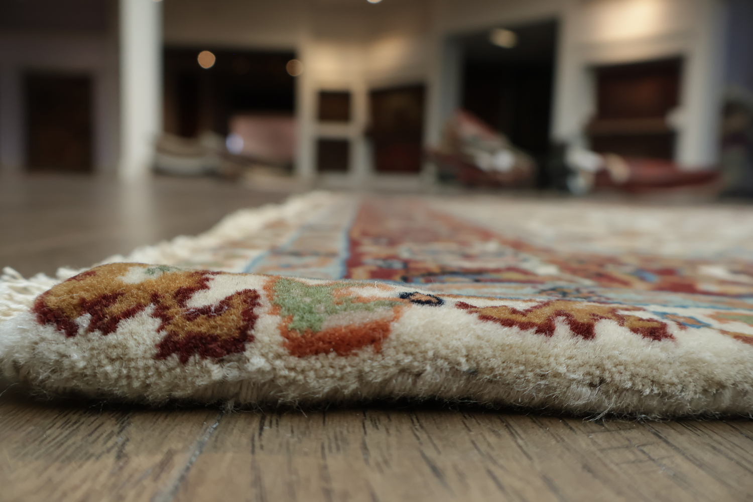 100% Vegetable Dye Floral Kashan Oriental Area Rug 4x6