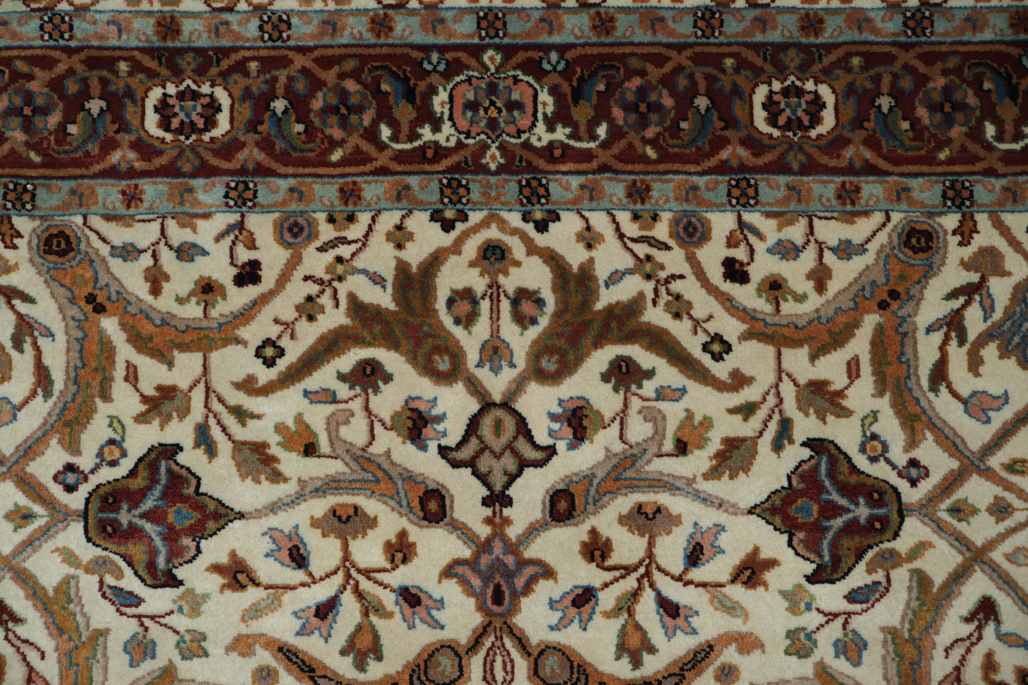 100% Vegetable Dye Floral Kashan Oriental Area Rug 4x6