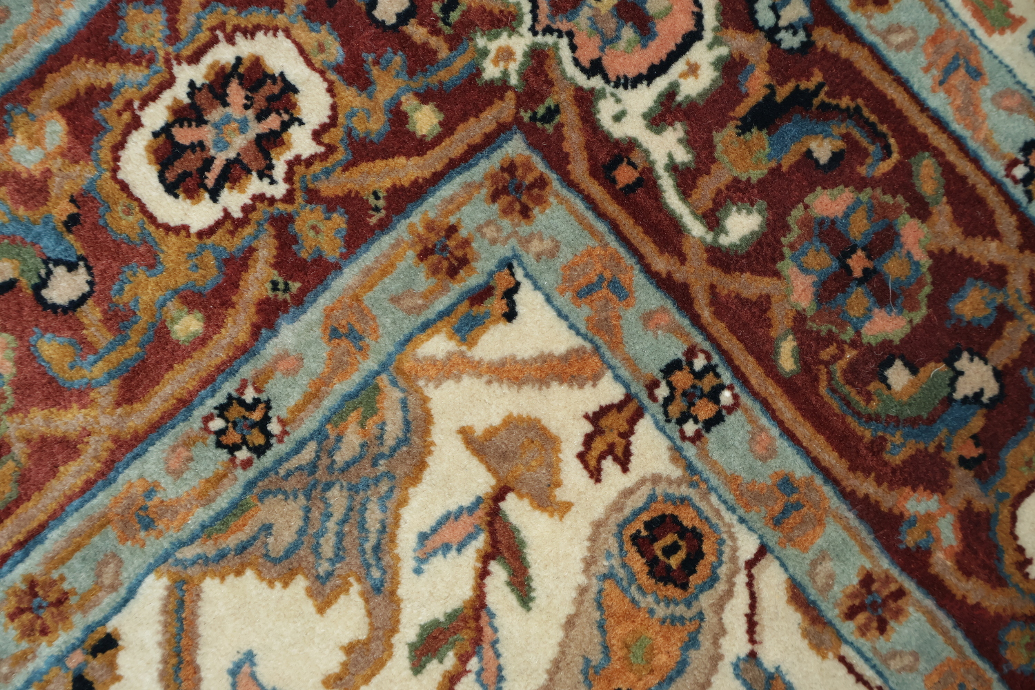 100% Vegetable Dye Floral Kashan Oriental Area Rug 4x6