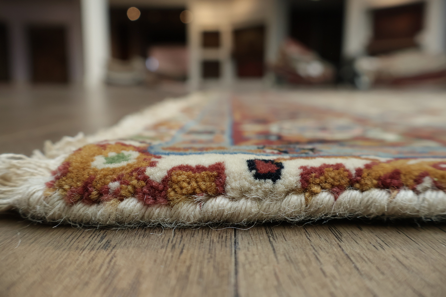 100% Vegetable Dye Floral Kashan Oriental Area Rug 4x6