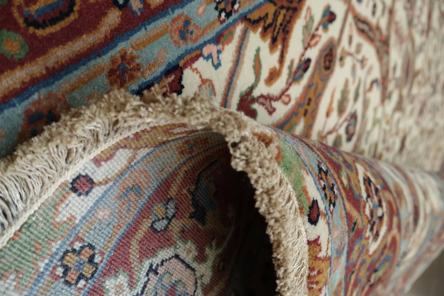 100% Vegetable Dye Floral Kashan Oriental Area Rug 4x6