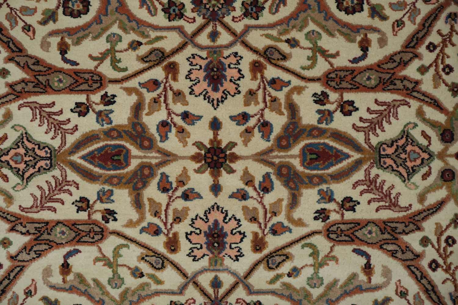 100% Vegetable Dye Floral Kashan Oriental Area Rug 4x6