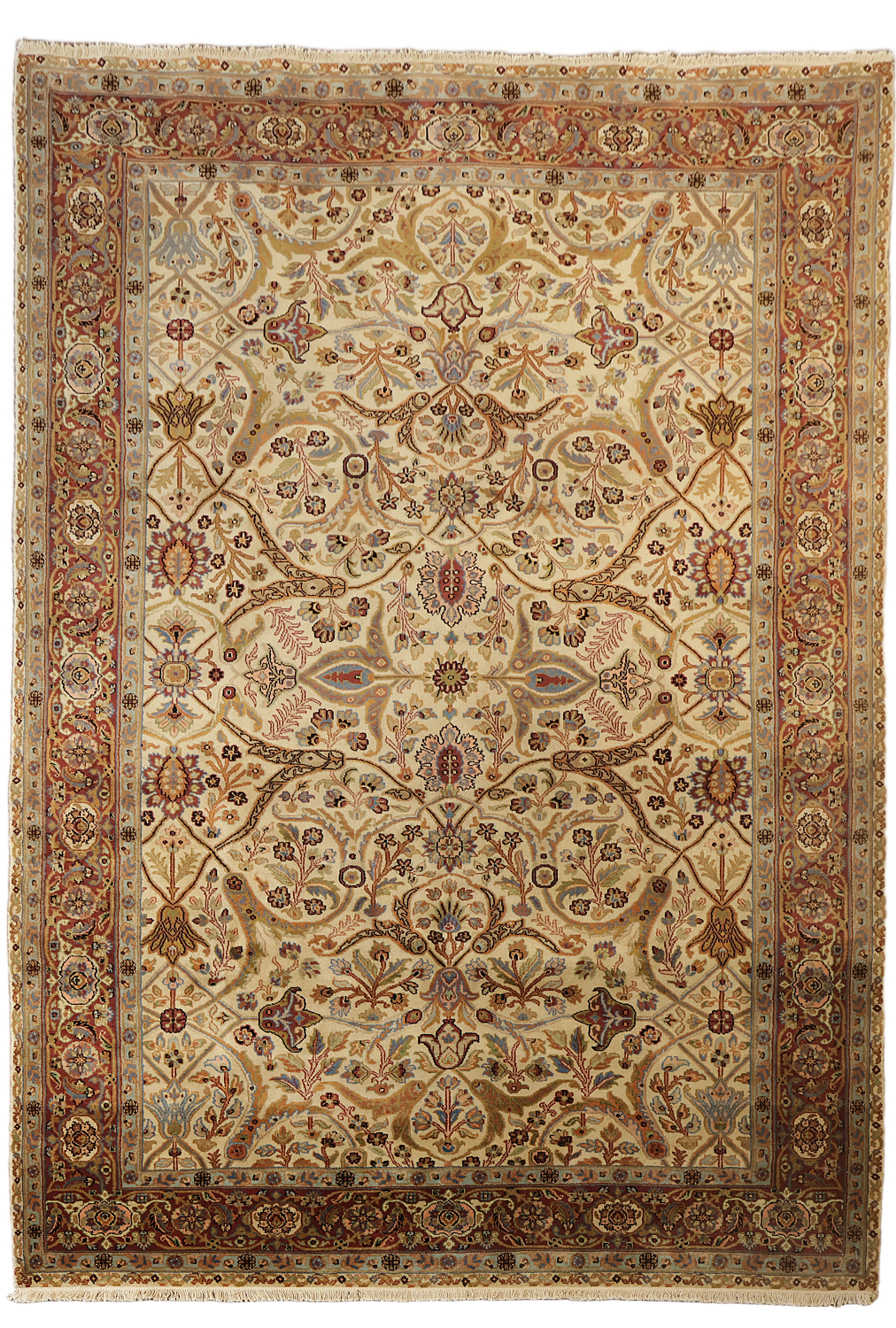 Traditional Warm Tones: Vintage-Style Persian Area Rug 6x9 ft