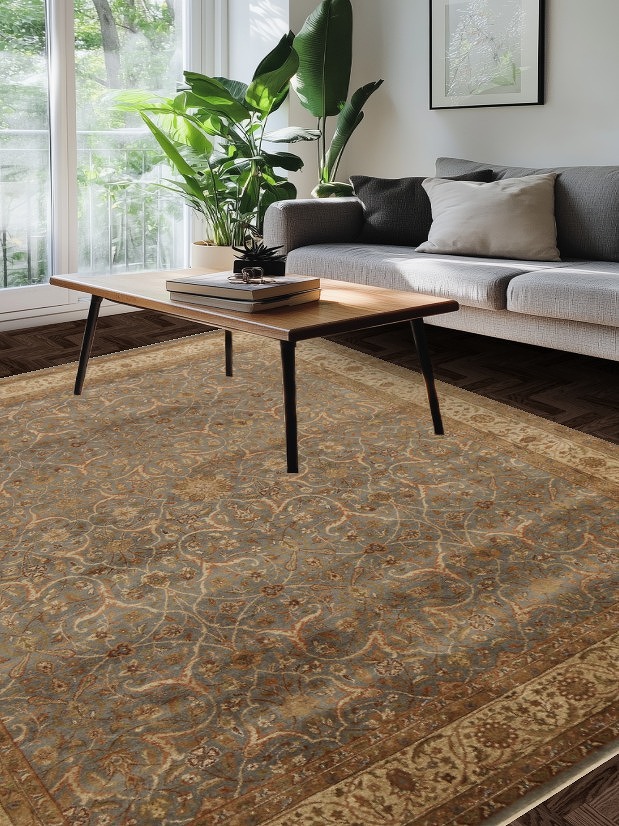 100% Vegetable Dye Kashan Oriental Area Rug 8x10