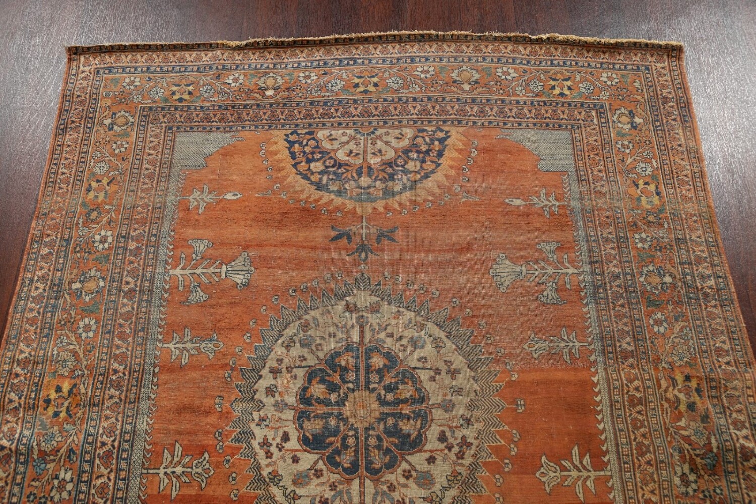 Pre-1900 Antique Silk Tabriz Haj Jalili Persian Area Rug 5x6
