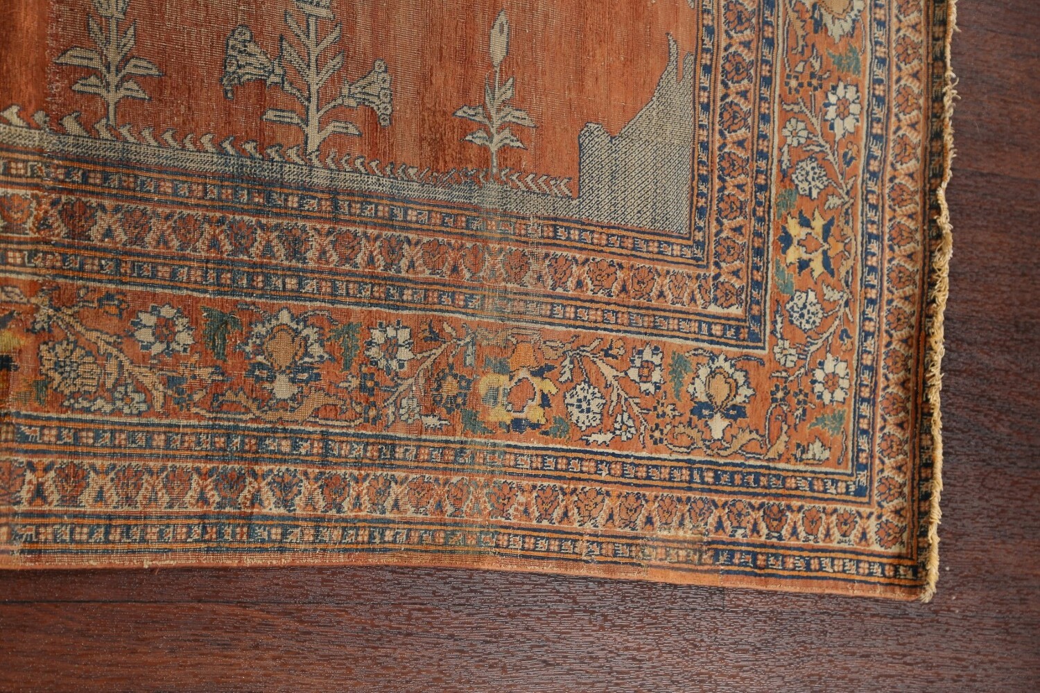 Pre-1900 Antique Silk Tabriz Haj Jalili Persian Area Rug 5x6
