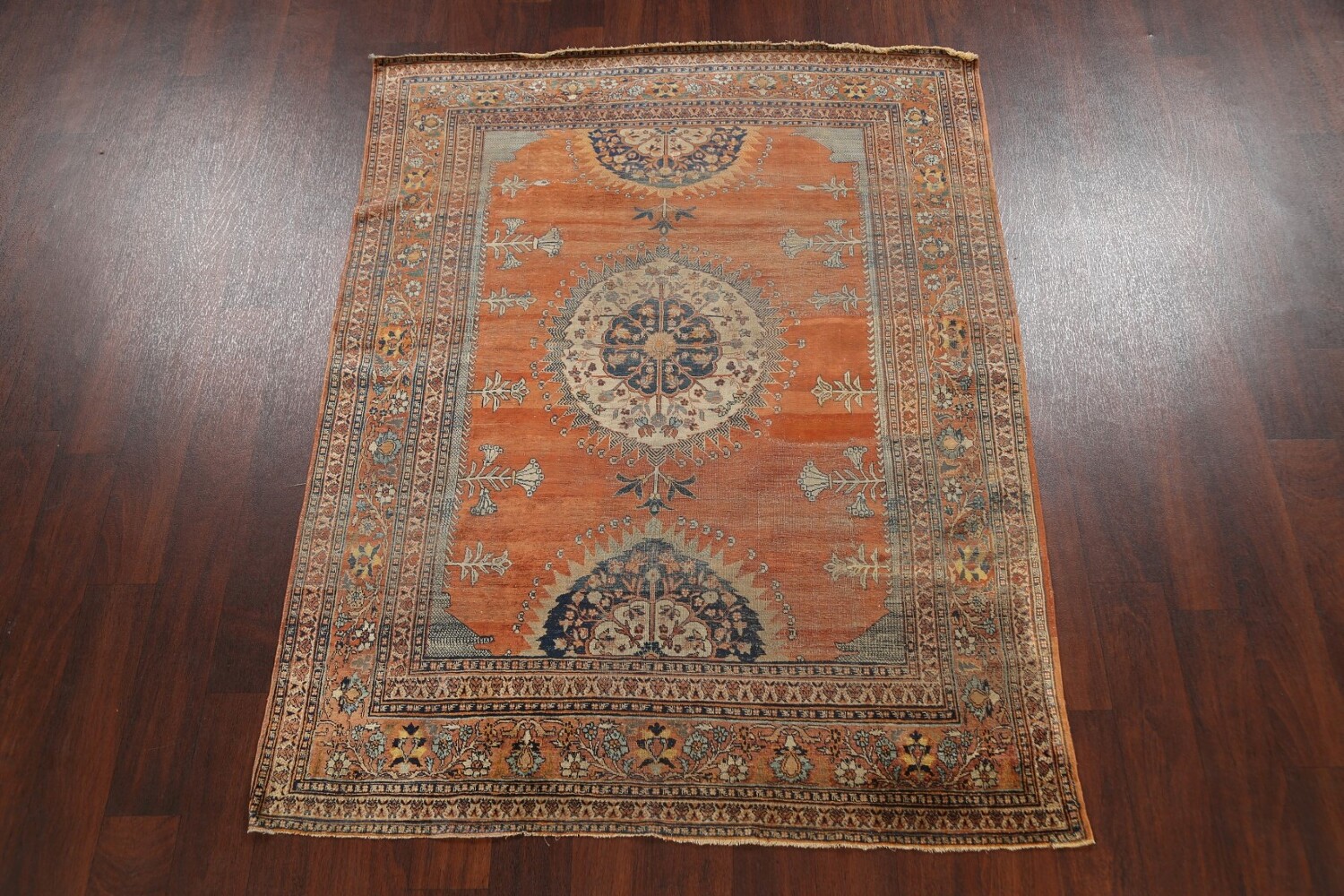 Pre-1900 Antique Silk Tabriz Haj Jalili Persian Area Rug 5x6
