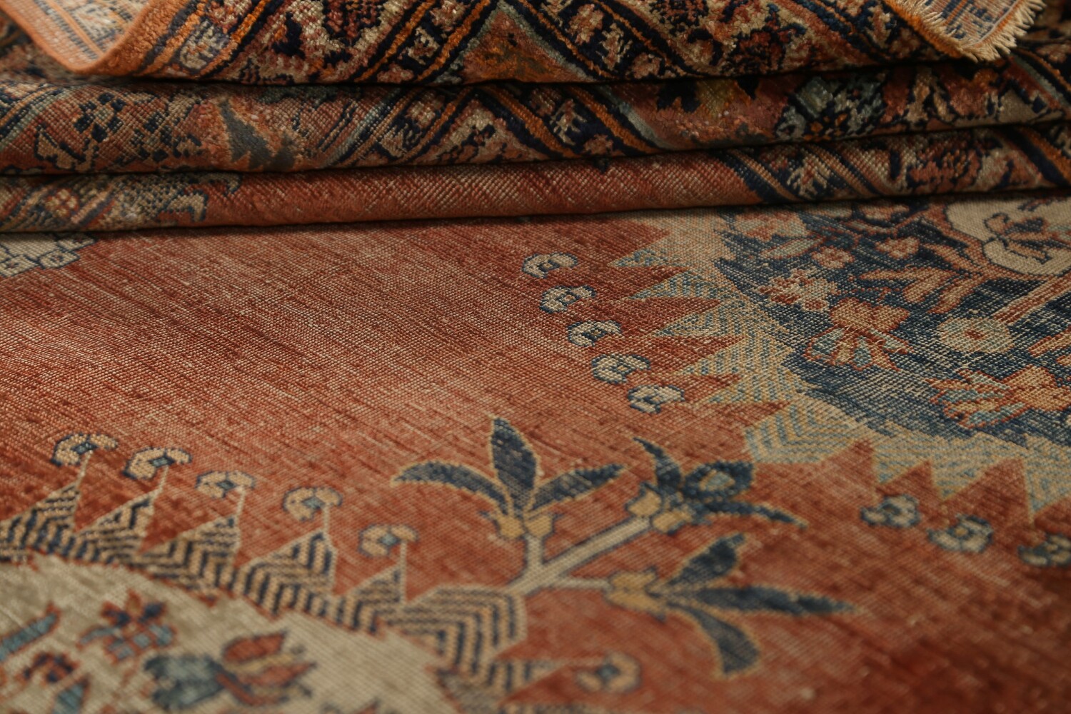 Pre-1900 Antique Silk Tabriz Haj Jalili Persian Area Rug 5x6