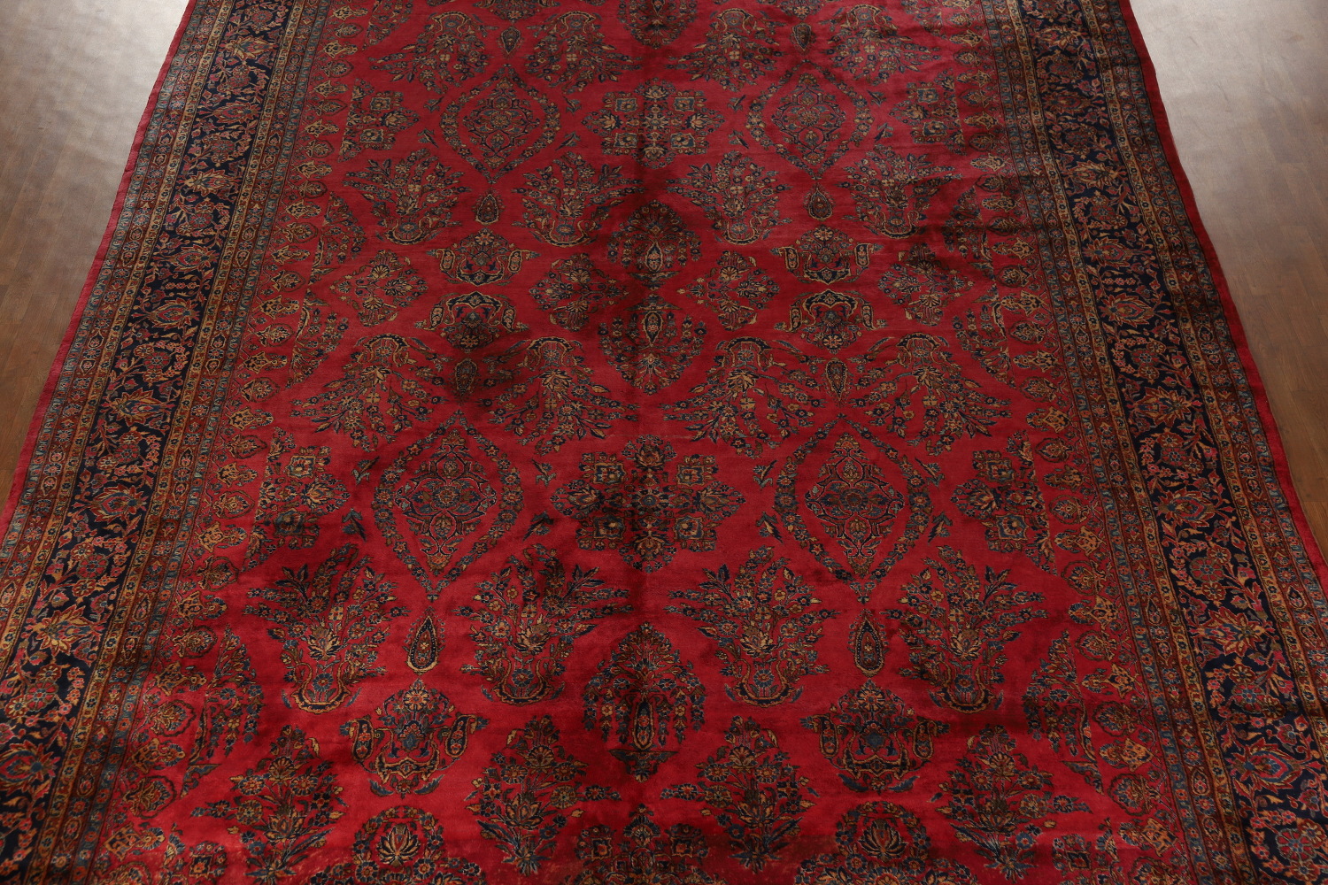 Antique Vegetable Dye Kashan Persian Large Rug 12x20