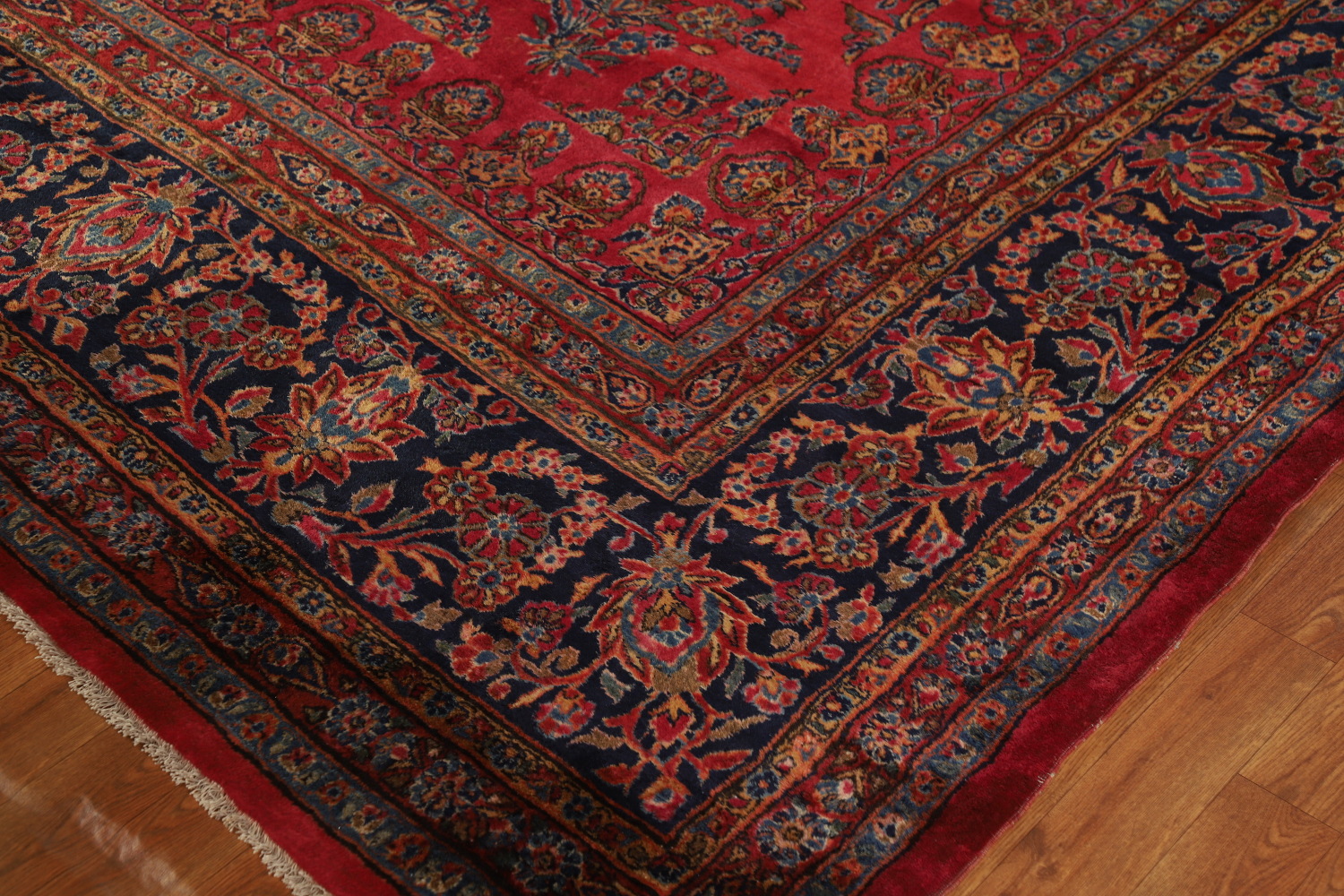 Antique Vegetable Dye Kashan Persian Large Rug 12x20