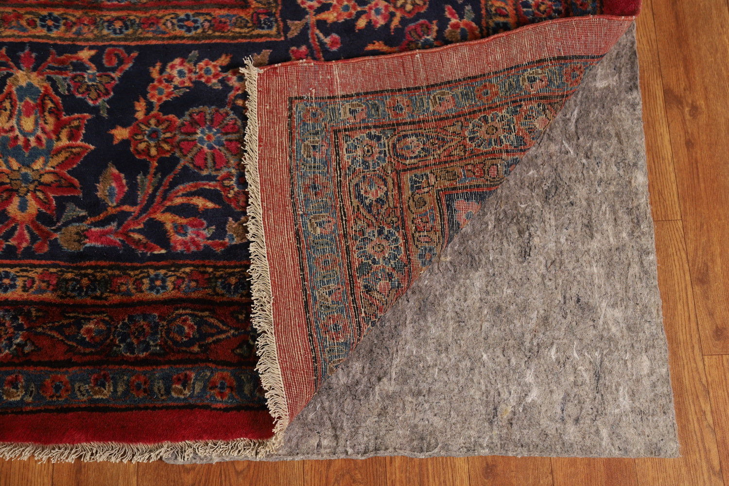 Antique Vegetable Dye Kashan Persian Large Rug 12x20