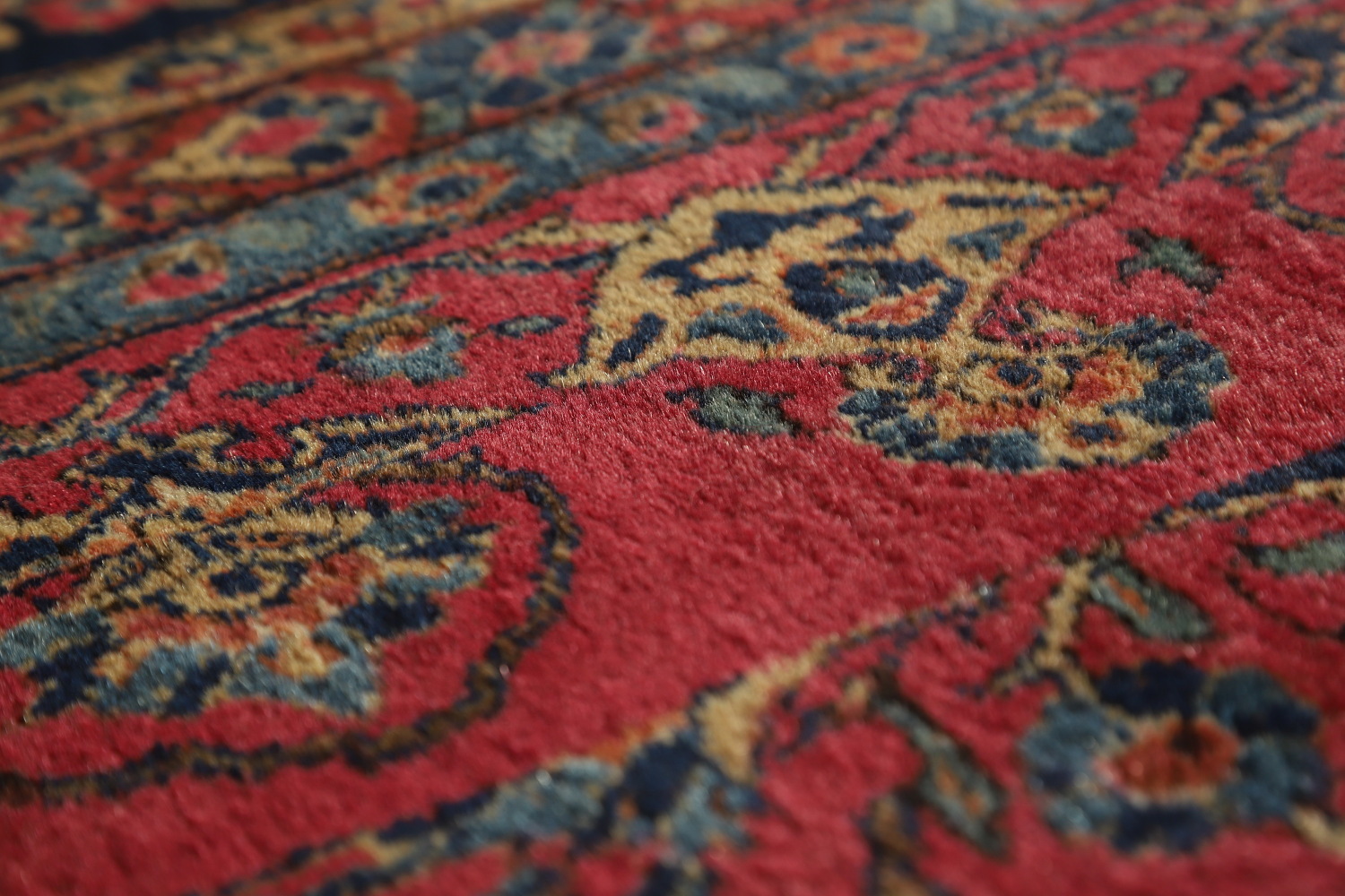 Antique Vegetable Dye Kashan Persian Large Rug 12x20